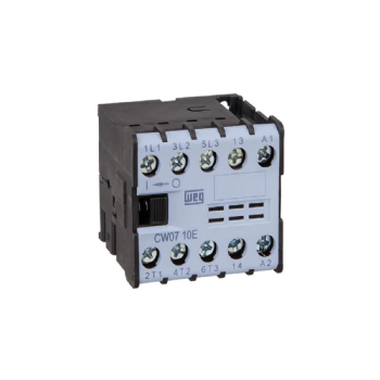 Mini Contator de Potência WEG CW07-10-30V05, 7A, 24V 50/ 60Hz, 3 Polos, 1NA. Cód: 12896398