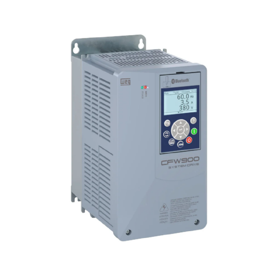 Inversor de Frequência CFW900A04P8T4DB20Y2B, 2CV, 4.8A, 380V Trifásico, IP20. Cód: 14326308