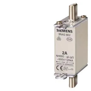 Fusível NH000 Siemens 3NA3 16A Retardado. Cód: 3NA3805
