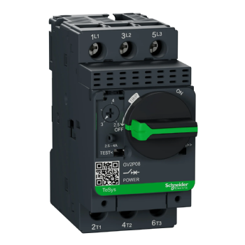 Disjuntor Motor Tripolar Schneider TeSys GV2P 2,5-4A. Cód: GV2P08