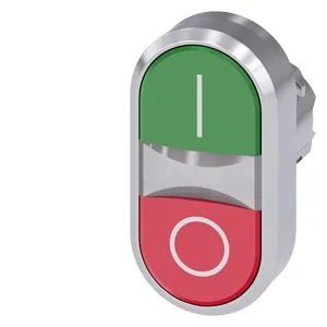 Botão Duplo Siemens 3SU1 Verde/ Vermelho. Cód: 3SU1001-3AB42-0AK0