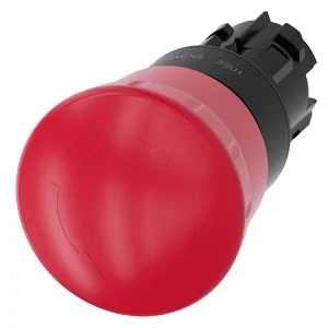 Botão de Emergência Siemens 3SU1 Girar p/ Destravar. Cód: 3SU1000-1HB20-0AA0