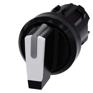 Chave Seletora Siemens 3SU1 Manopla Curta 3 Pos. Cód: 3SU1002-2BM60-0AA0