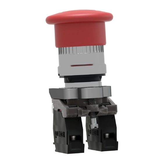 Botão Emergência Schneider Harmony XB4 Metálico Puxa p/ Liberar 1NA+1NF. Cód: XB4BT845