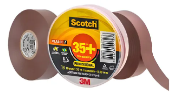 Fita Isolante 3M Scotch 35 Marrom 19mm x 20m. Cód: HB004523971