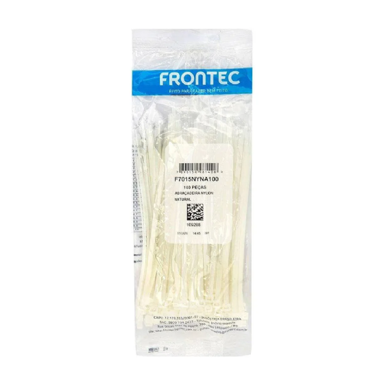 Abraçadeira Nylon Frontec 200 x 4,8 mm Natural (100un)