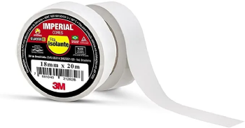 Fita Isolante 3M Imperial Branca 18mm x 20m. Cód: HB004298020