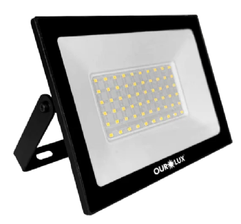 Projetor LED Ourolux Slim 50W 6500K Bivolt 03265
