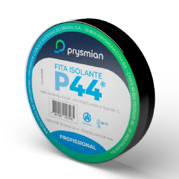 Fita Isolante Prysmian P44 Profissional Preta 19mm x 20m. Cód: 18180019
