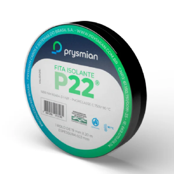 Fita Isolante Prysmian P22 Econômica Preta 19mmx20m. Cód: 18181867