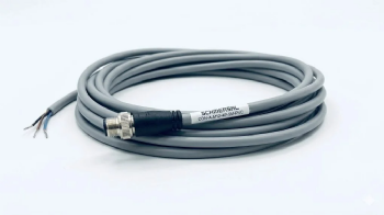 Cabo Conector Schmersal Fêmea M12 4 Polos 5M PVC. CON-A-M12-4P-5M-PVC Cód: 164260