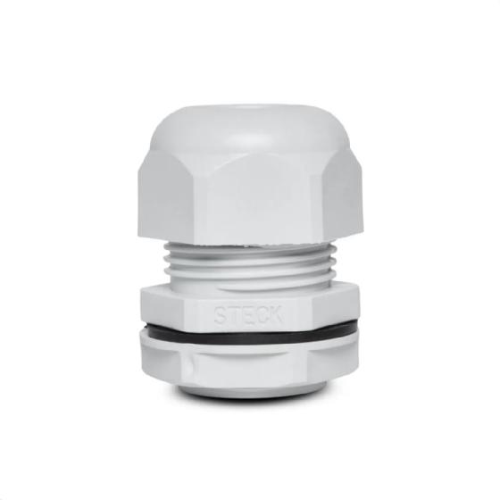 Prensa Cabo Steck PVC Cinza Rosca BSP 3/4" Curta. Cód: S853CI