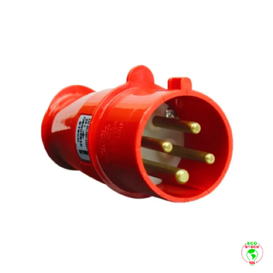 Plugue 3P+T Steck Newkon 16A 440V 6h Vermelho. Cód: N4076