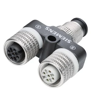 Conector em Y Siemens SIMATIC ET 200 M12 de 5 Pinos 6ES7194-1KA01-0XA0
