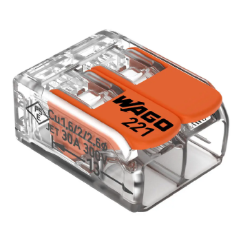 Conector de Emenda Rápida WAGO 2 Condutores 6mm² Linha 221 - Cód: 221-612