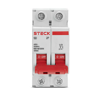 Mini Disjuntor Steck Bipolar 16A Curva C 3kA. Cód: SDD62C16