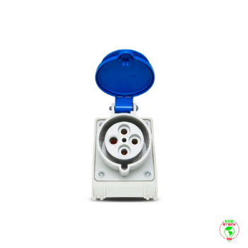 Tomada Sobrepor 3P+T Steck Newkon 32A 250V 9h Azul. Cód: N4209