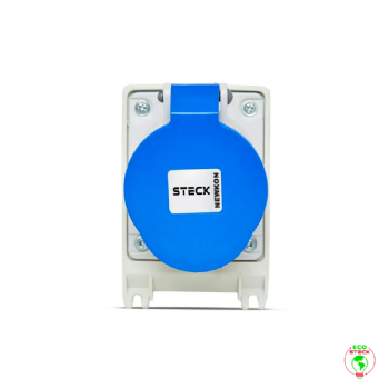 Tomada Sobrepor 3P+T Steck Newkon 32A 250V 9h Azul. Cód: N4209