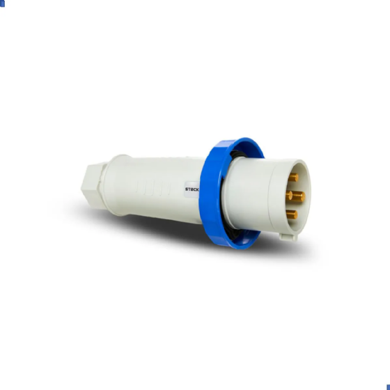 Plugue 3P+T Steck Newkon 63A 250V 9h Azul. Cód: N4579