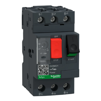 Disjuntor Motor Tripolar Schneider TeSys GV2ME 17-23A. Cód: GV2ME21