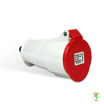 Acoplamento 3P+T Steck Newkon 32A 380V 6h Vermelho. Cód: N4256