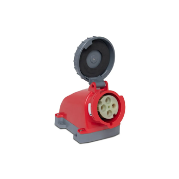 Tomada Sobrepor 3P+T Steck Shark 32A 440V 3h Vermelho IP67. Cód: S4203W