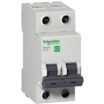 Disjuntor Bipolar Schneider Easy9 10A Curva C 3kA. Cód: EZ9F33210