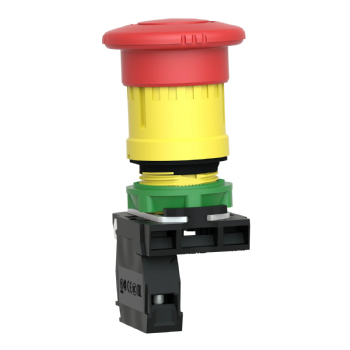 Botão Emergência Schneider Harmony XB5 Plástico Cogumelo Gira p/ Liberar 1NF. Cód: XB5AS8442