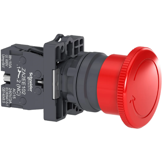 Botão Emergência Schneider Easy Harmony XA2 Vermelho 1NF. Cód: XA2ES542