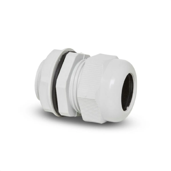 Prensa Cabo Steck PVC Cinza Rosca Métrica M16x1,5 Curta. Cód: S871CI