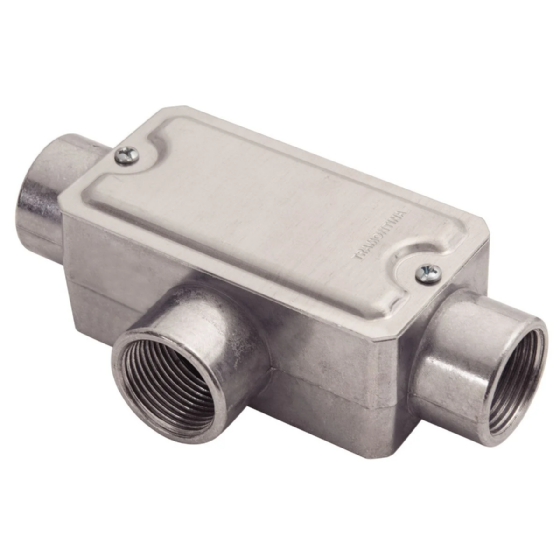 Condulete Alumínio Tipo T 3/4" com Rosca com Tampa 56106/022