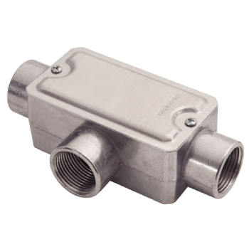 Condulete Alumínio Tipo T 3/4" com Rosca com Tampa 56106/022