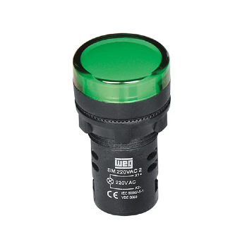 Sinaleiro LED Monobloco WEG CEW-SM2-D23, Verde 220V. Cód: 10046531