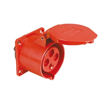 Tomada Embutir Industrial WEG 3P+T 32A 380-440V 6H Vermelha. Cód: 14685009