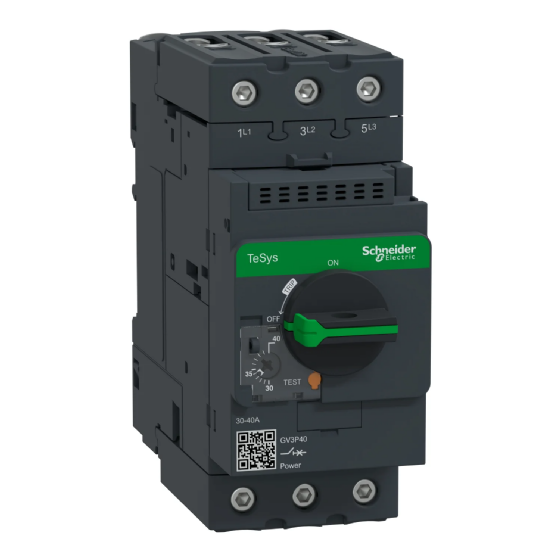 Disjuntor Motor Tripolar Schneider TeSys GV3P 30-40A. Cód: GV3P40