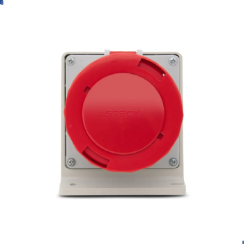 Tomada Sobrepor 3P+T Steck Newkon 63A 440V 6h Vermelho. Cód: N4506