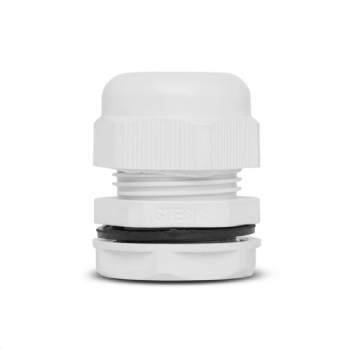 Prensa Cabo Steck PVC Cinza Rosca Métrica M25x1,5 Curta. Cód: S873CI