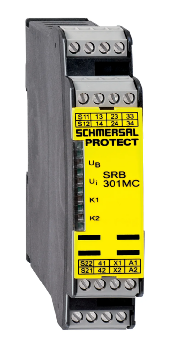 Relé de Segurança Schmersal 24V 3NA/1NF SRB 301MC. Cód: 13625403