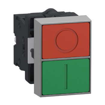 Botão Duplo Schneider Easy Harmony XA2 Verde/Vermelho 1NA+1NF. Cód: XA2EA7A3415
