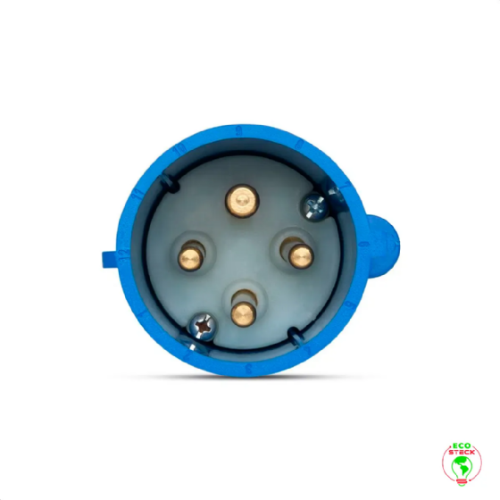 Plugue 3P+T Steck Newkon 32A 250V 9h Azul. Cód: N4279