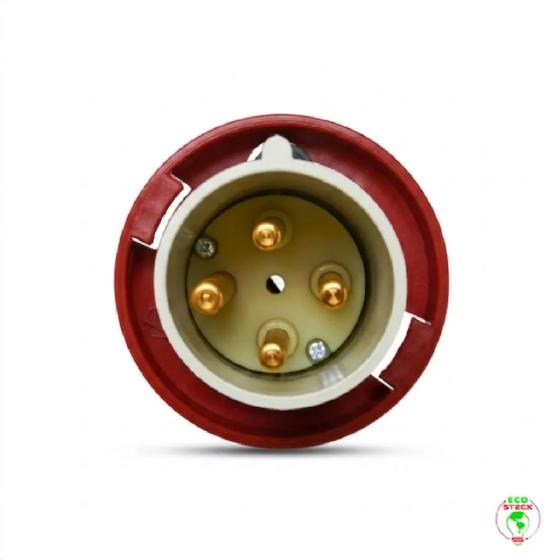 Plugue 3P+T Steck Newkon 63A 440V 6h Vermelho. Cód: N4576