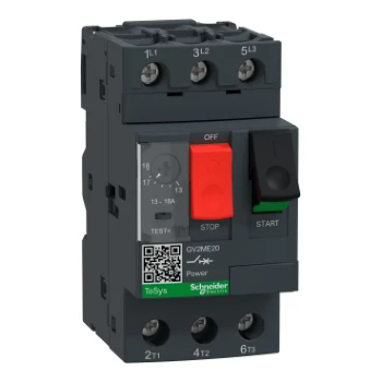 Disjuntor Motor Tripolar Schneider TeSys GV2ME 13-18A. Cód: GV2ME20