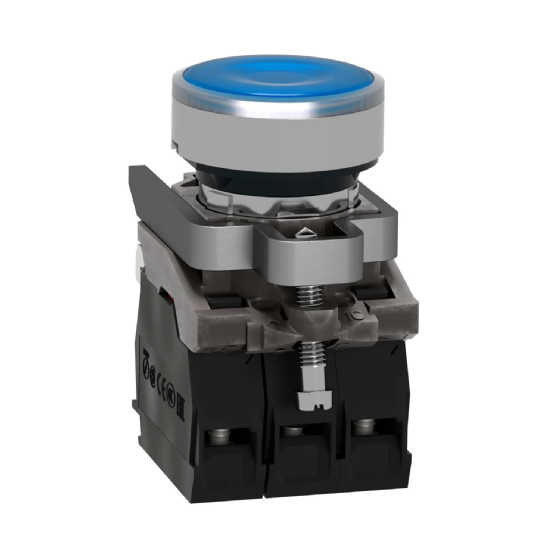 Botão Iluminado Schneider 22mm Azul LED 24V 1NA+1NF XB4BW36B5