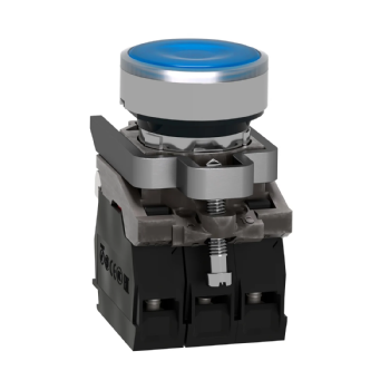 Botão Iluminado Schneider 22mm Azul LED 24V 1NA+1NF XB4BW36B5