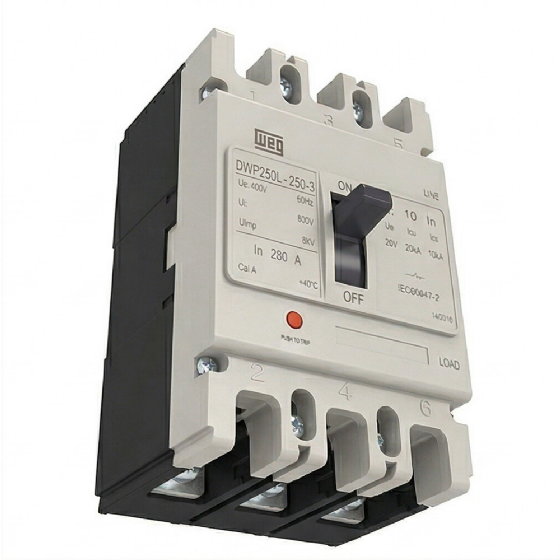 Disjuntor em Caixa Moldada WEG DWP250L-225-3, 225A, 3 Polos. Cód: 14256838