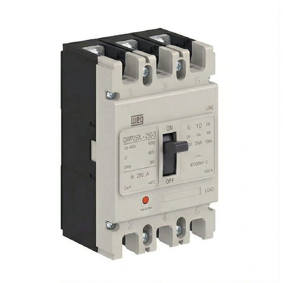 Disjuntor em Caixa Moldada WEG DWP250L-225-3, 225A, 3 Polos. Cód: 14256838