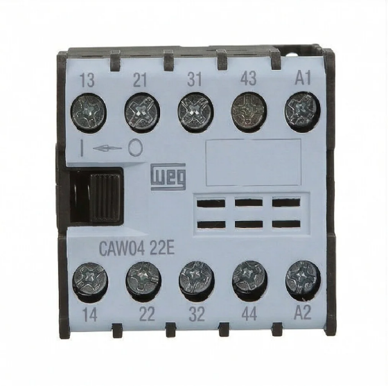 Mini Contator Auxiliar WEG CAW04-40-00V25, 220V 50/ 60Hz, 4NA. Cód: 12896400