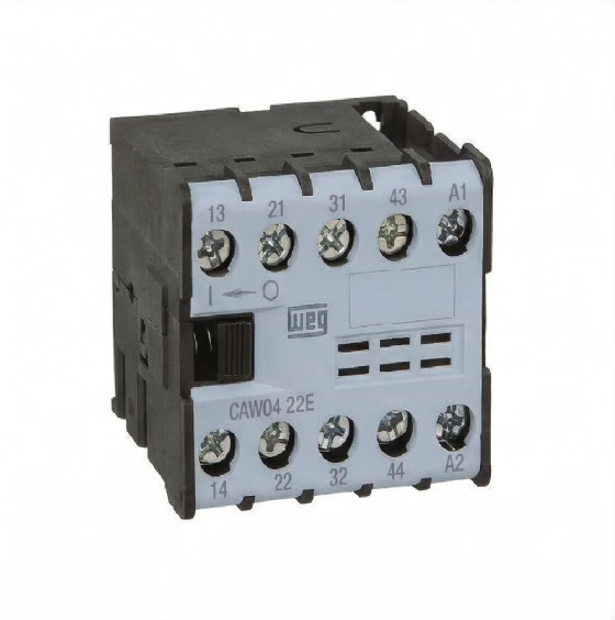 Mini Contator Auxiliar WEG CAW04-40-00V25, 220V 50/ 60Hz, 4NA. Cód: 12896400