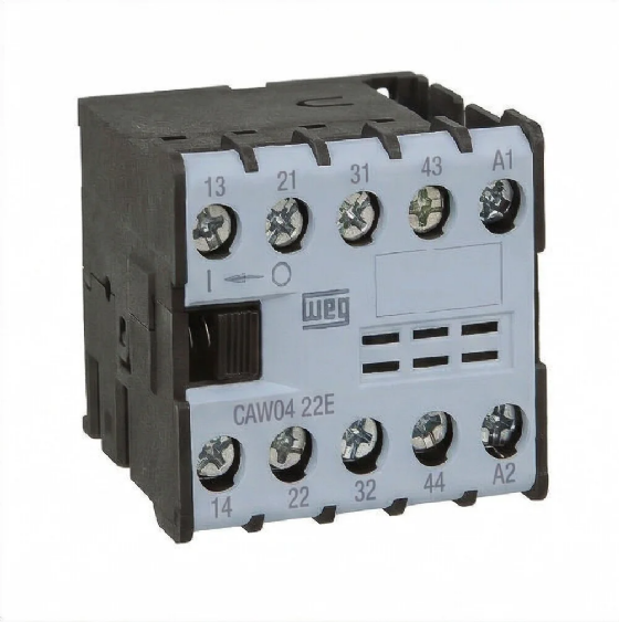 Mini Contator Auxiliar WEG CAW04-40-00V25, 220V 50/ 60Hz, 4NA. Cód: 12896400