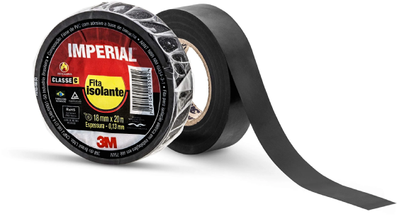 Fita Isolante 3M Imperial Preta 18mm x 20m. Cód: HB004216360